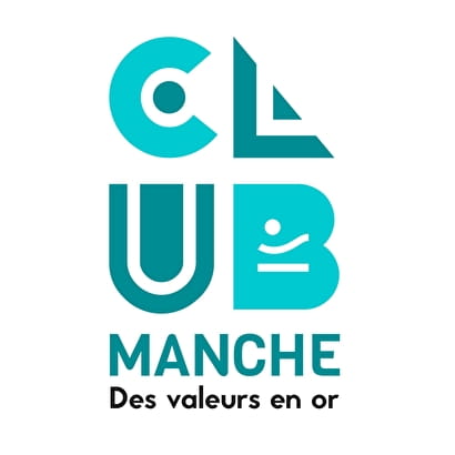 Logo du club Manche avec le texte des valeurs en or
